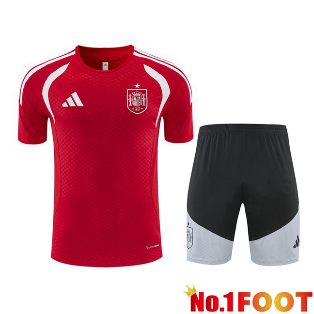 Spain kit Training T Shirt + Shorts Red 2026/2027