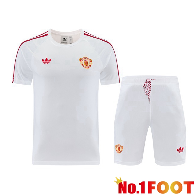 Manchester United kit Training T Shirt + Shorts White 2026/2027