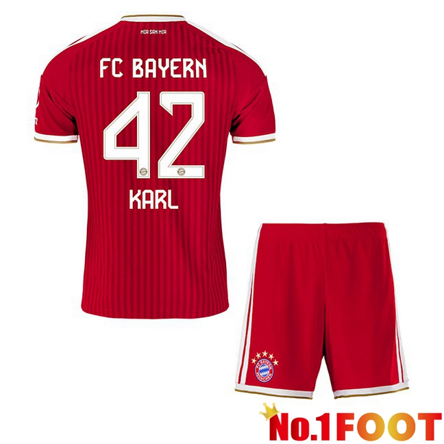 Bayern Munich (Karl 42) Kids Home Soccer Jersey Red 2026/2027