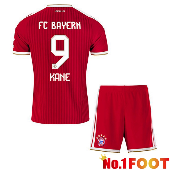 Bayern Munich (Kane 9) Kids Home Soccer Jersey Red 2026/2027