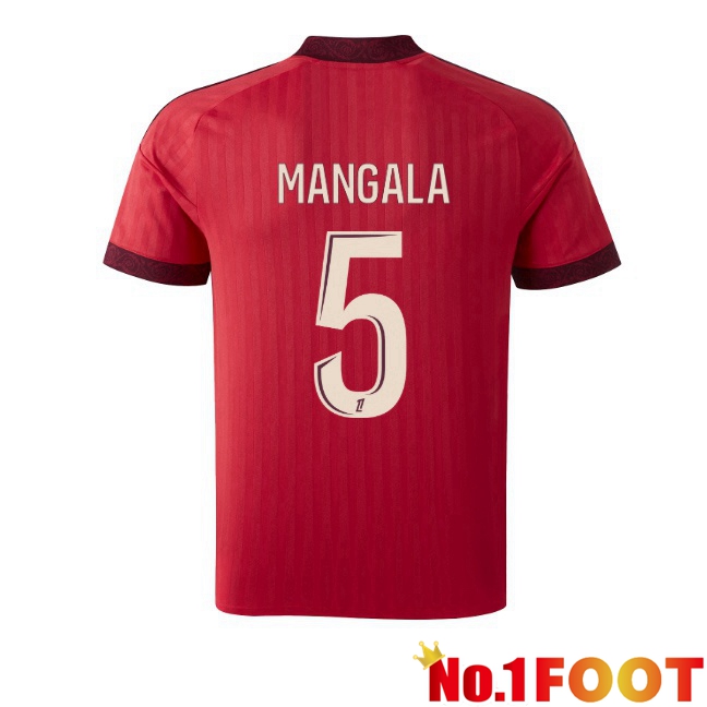 lyon OL (MANGALA 5) Away Soccer Jersey Red 2026/2027