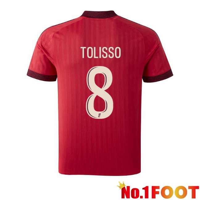 lyon OL (TOLISSO 8) Away Soccer Jersey Red 2026/2027