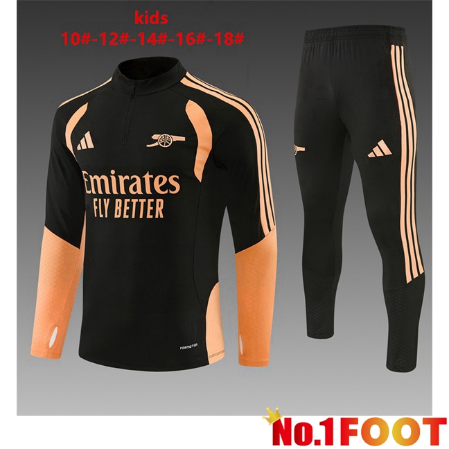 Arsenal Kids kit Training Tracksuit Black Orange 2026/2027