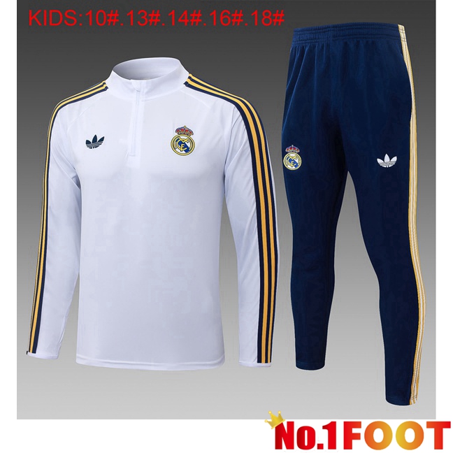 Real Madrid Kids kit Training Tracksuit White 2026/2027