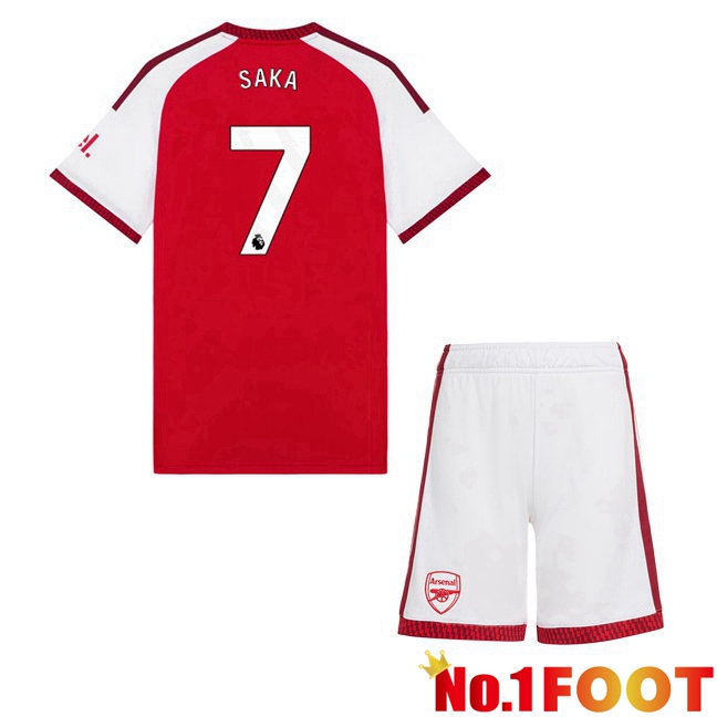 Arsenal (SAKA 7) Kids Home Soccer Jersey Red White 2026/2027