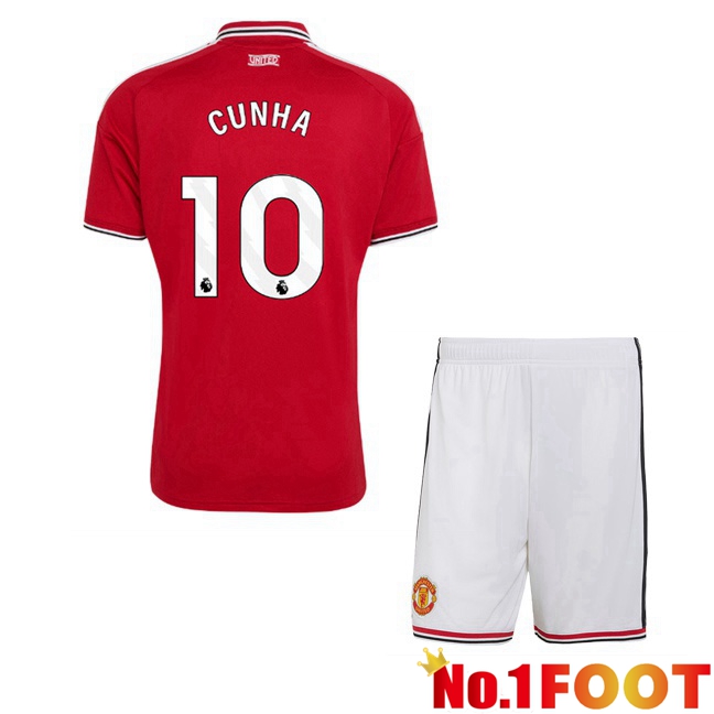 Manchester United (CUNHA 10) Kids Home Soccer Jersey Red 2026/2027