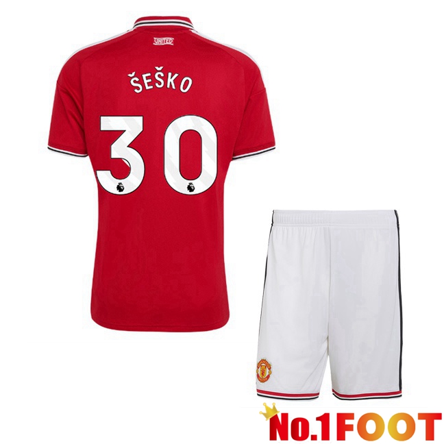 Manchester United (ŠEŠKO 30) Kids Home Soccer Jersey Red 2026/2027