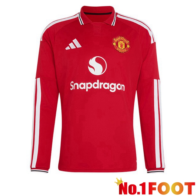Manchester United Home Soccer Jersey Long sleeve Red 2026/2027