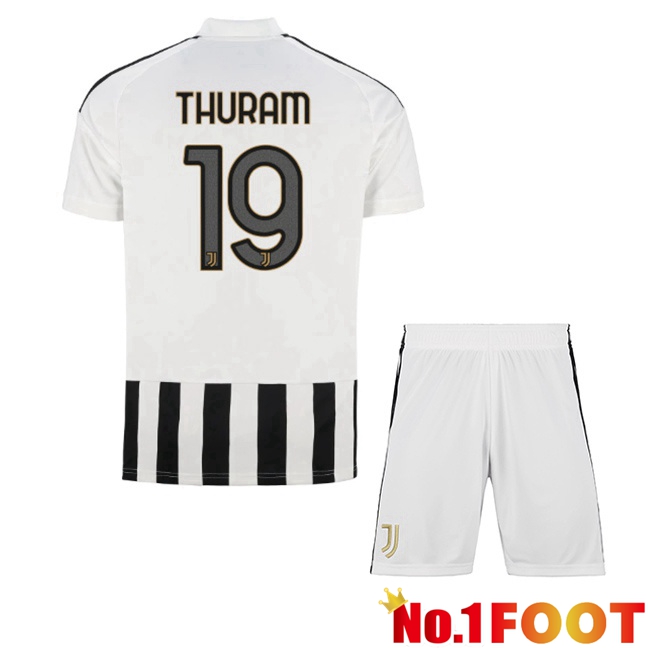 Juventus (THURAM 19) Kids Home Soccer Jersey Black White 2026/2027
