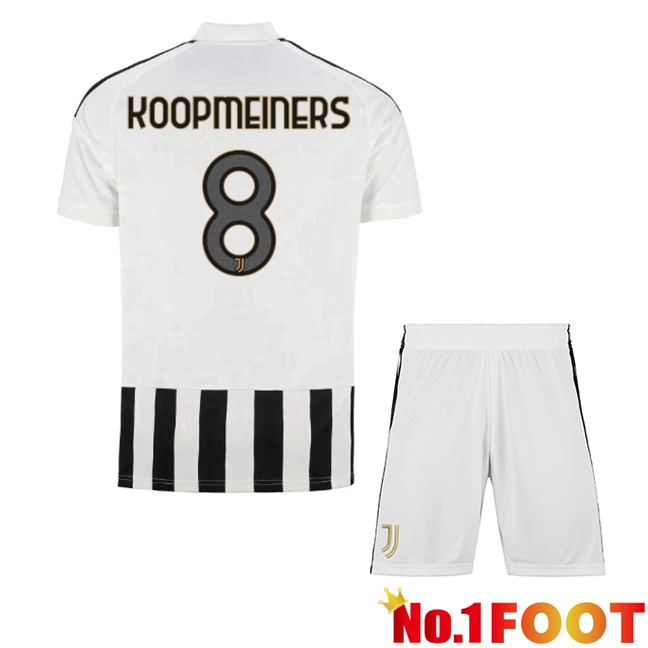 Juventus (KOOPMEINERS 8) Kids Home Soccer Jersey Black White 2026/2027