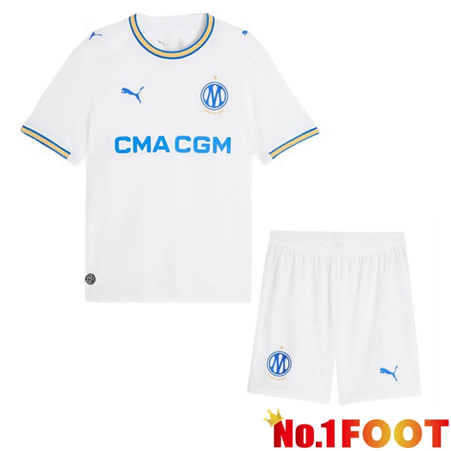 Marseille OM Kids Home Soccer Jersey White 2026/2027