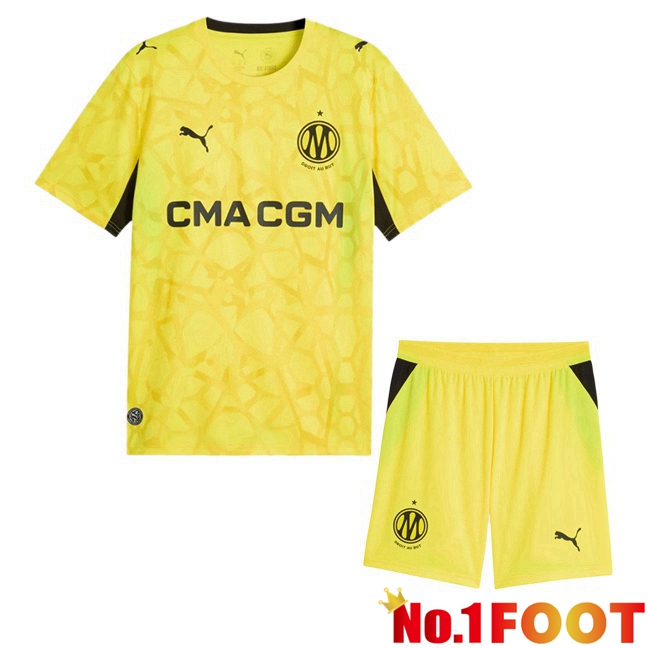 Marseille OM Kids Goalkeeper Soccer Jersey Yellow 2026/2027