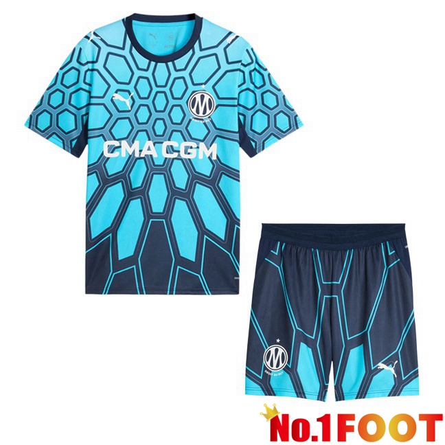 Marseille OM Kids Goalkeeper Soccer Jersey Blue 2026/2027