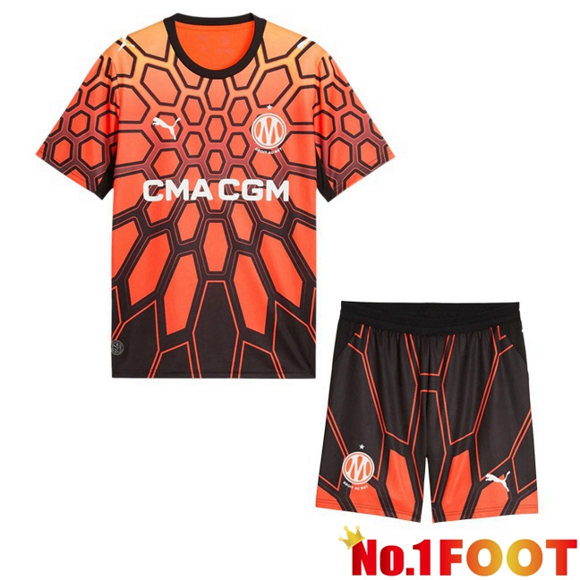 Marseille OM Kids Goalkeeper Soccer Jersey Orange 2026/2027