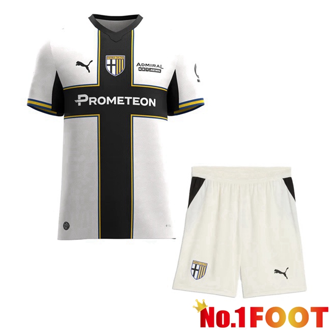Parma Calcio Kids Home Soccer Jersey White Black 2026/2027