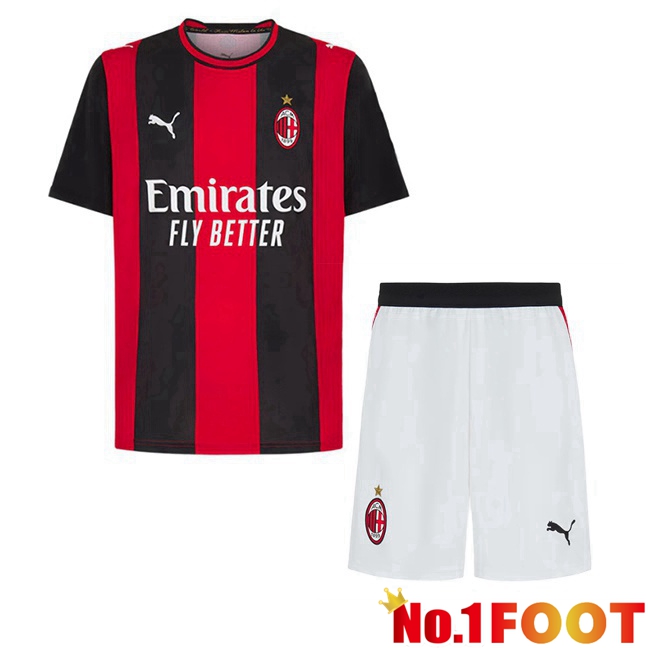 AC Milan Kids Home Soccer Jersey Red Black 2026/2027
