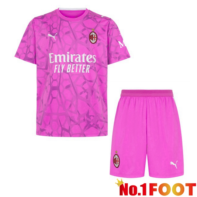 AC Milan Kids Goalkeeper Soccer Jersey Pink 2026/2027