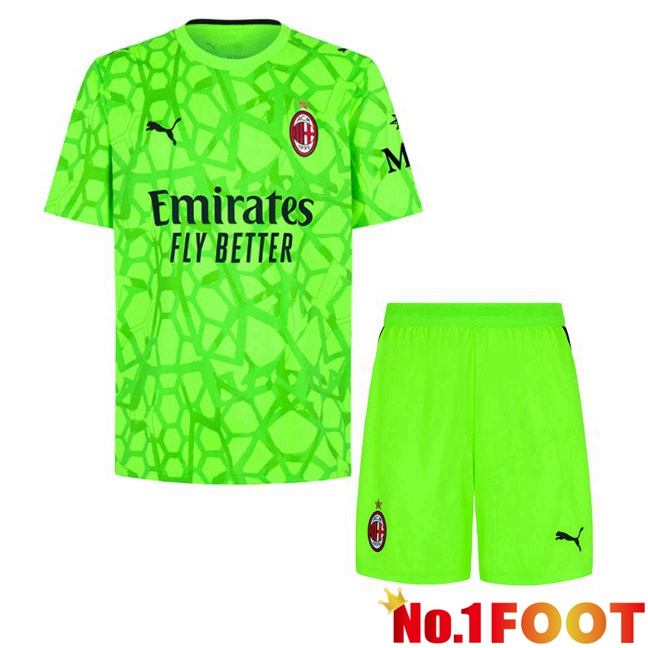 AC Milan Kids Goalkeeper Soccer Jersey Green 2026/2027
