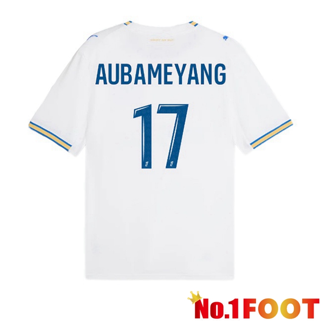 Marseille OM (Aubameyang 17) Home Soccer Jersey White 2026/2027