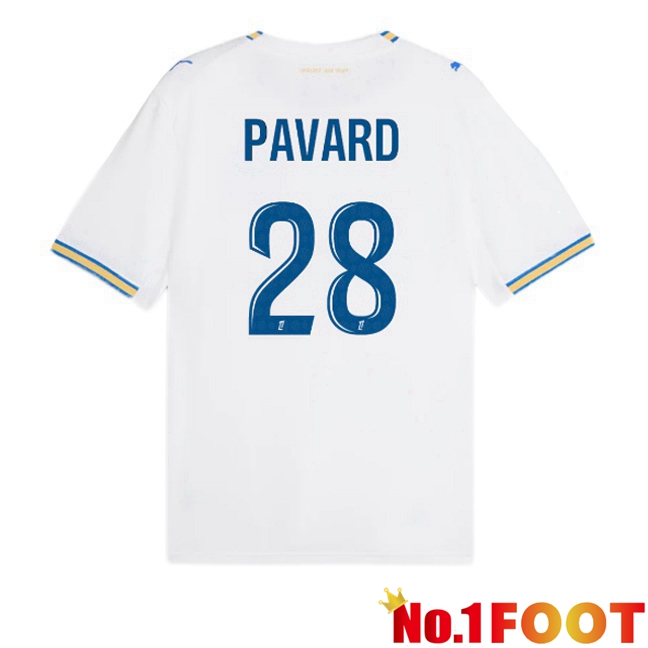 Marseille OM (Pavard 28) Home Soccer Jersey White 2026/2027