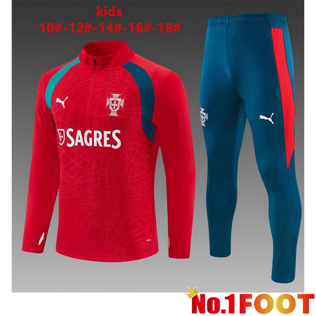 Portugal Kids kit Training Tracksuit Red 2026/2027