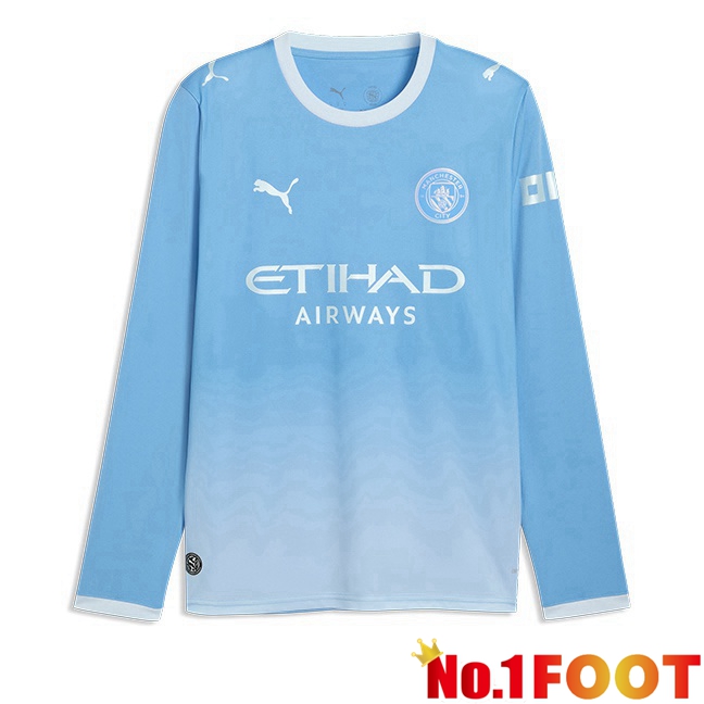 Manchester City Home Soccer Jersey Long sleeve Blue 2026/2027