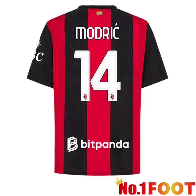 AC Milan (Modrić 14) Home Soccer Jersey Red Black 2026/2027