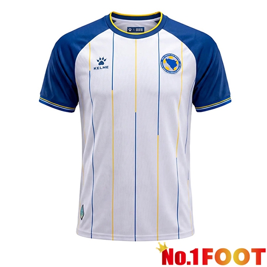 Bosnia and Herzegovina Away Soccer Jersey White Blue 2026/2027