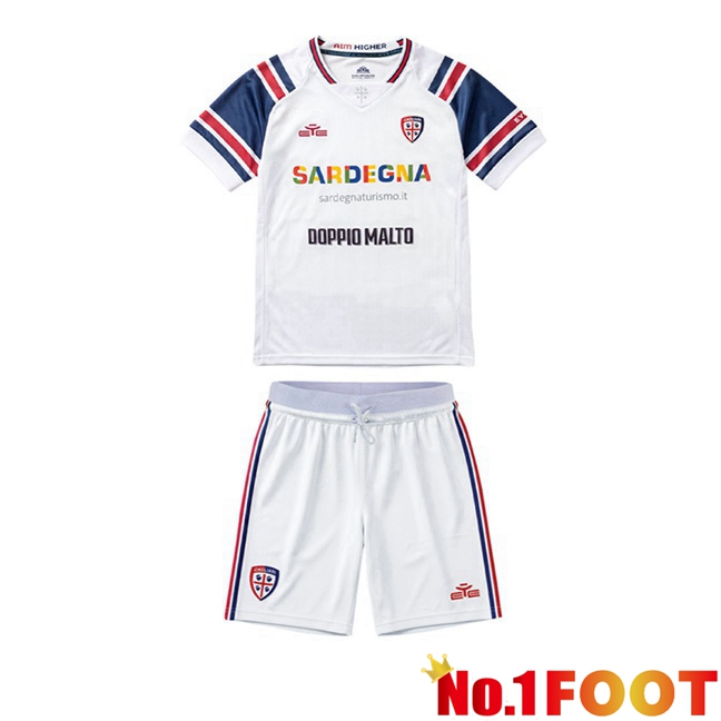 Cagliari Calcio Kids Away Soccer Jersey White 2026/2027