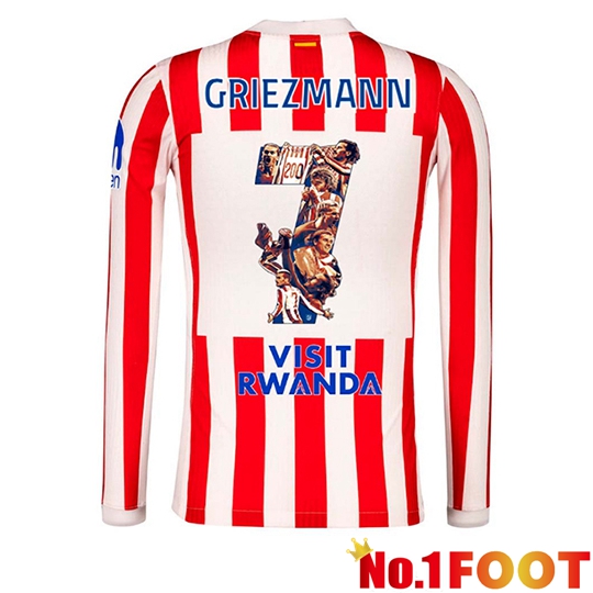 Atletico Madrid GRIEZMANN 7 Home Soccer Jersey Long sleeve 2025/2026