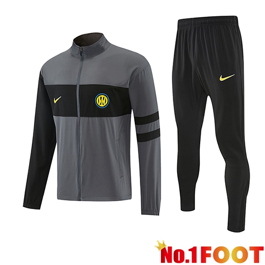 Inter Milan kit Training Jacket Training Tracksuit Grey/Black 2026/2027