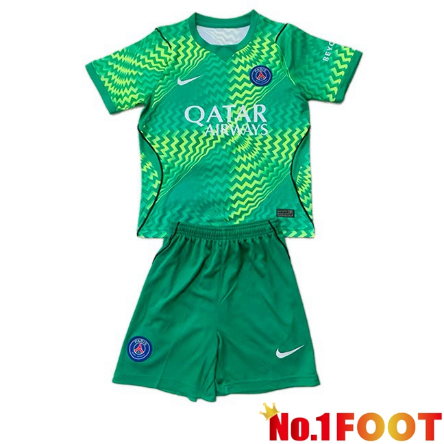 Paris PSG Kids Goalkeeper Soccer Jersey Green 2026/2027