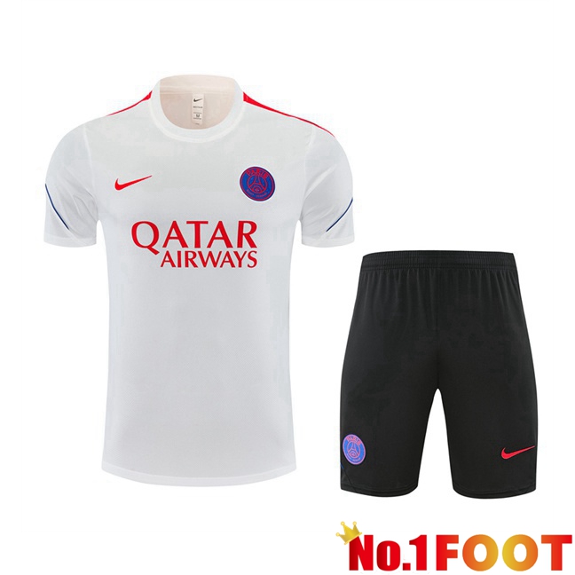 Paris PSG kit Training T Shirt + Shorts White 2026/2027