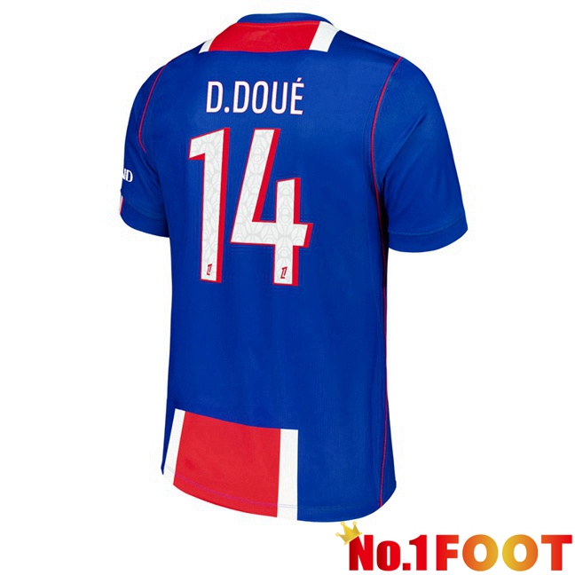Paris PSG (D.Doué 14) Home Soccer Jersey Blue Red 2026/2027