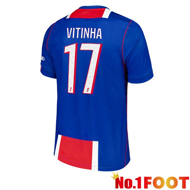 Paris PSG (Vitinha 17) Home Soccer Jersey Blue Red 2026/2027