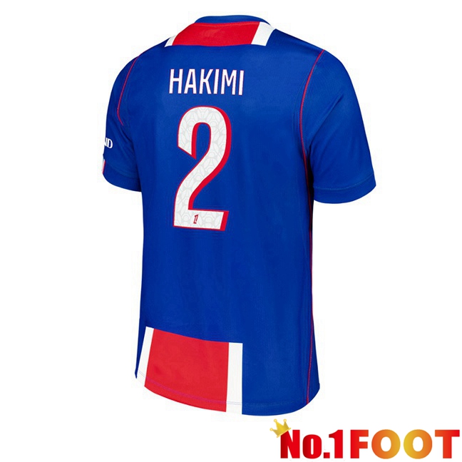 Paris PSG (Hakimi 2) Home Soccer Jersey Blue Red 2026/2027