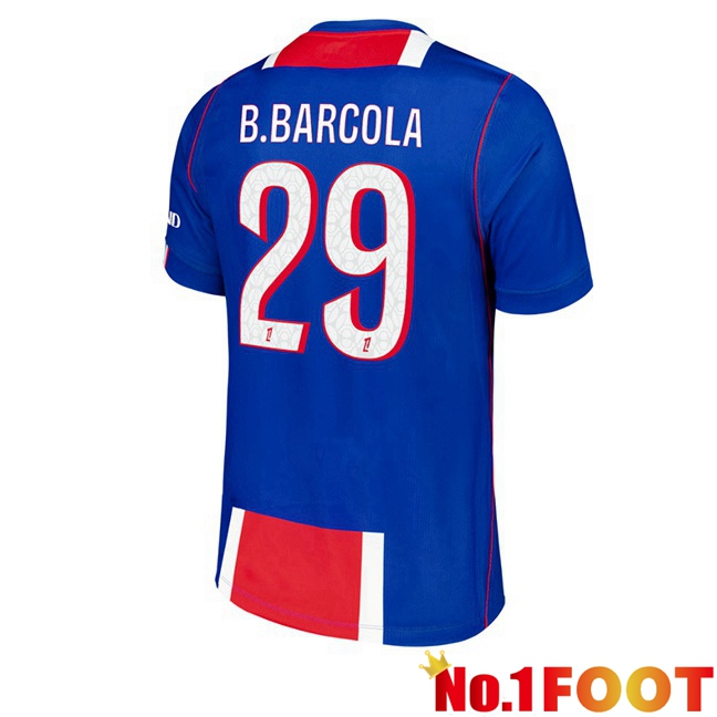 Paris PSG (B.Barcola 29) Home Soccer Jersey Blue Red 2026/2027