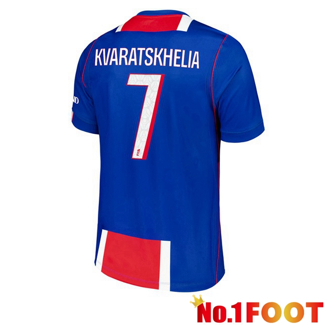 Paris PSG (Kvaratskhelia 7) Home Soccer Jersey Blue Red 2026/2027