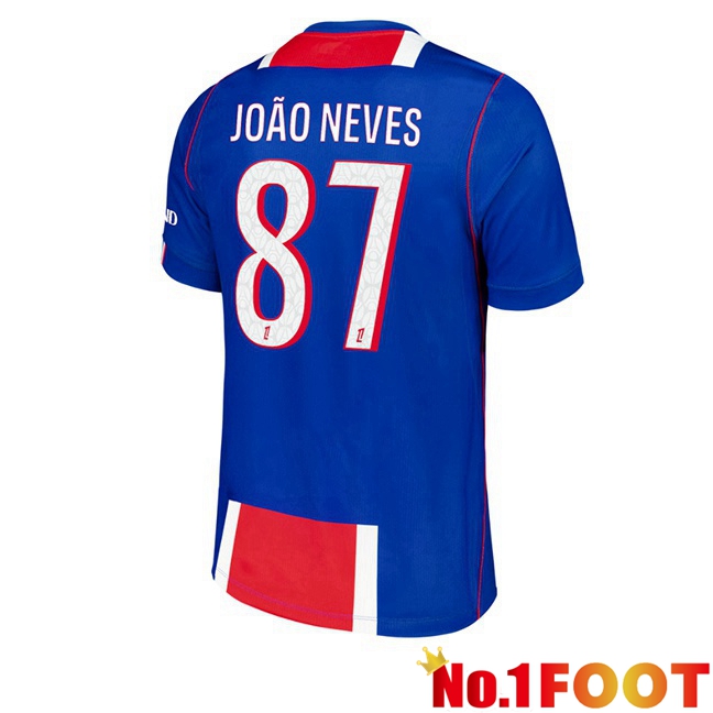 Paris PSG (João Neves 87) Home Soccer Jersey Blue Red 2026/2027