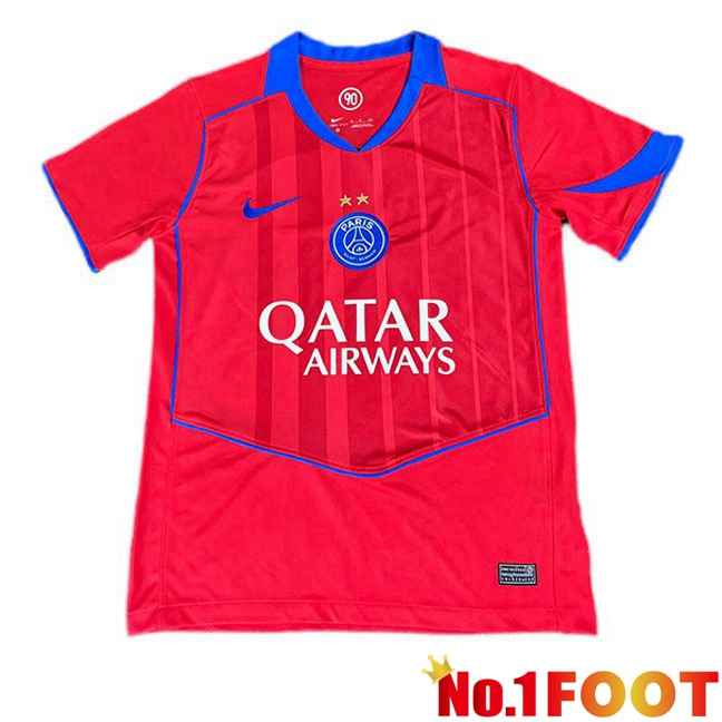 2 Stars Paris PSG Third Soccer Jersey Red 2025/2026