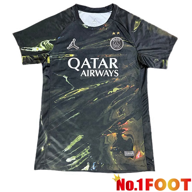 2 Stars Paris PSG Soccer Jersey Special Edition Black 2025/2026