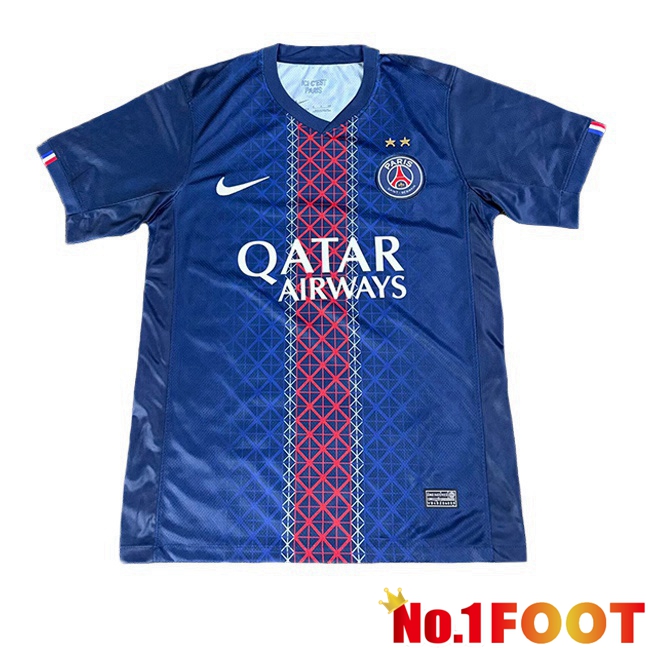 2 Stars Paris PSG Home Soccer Jersey Blue Royal 2025/2026