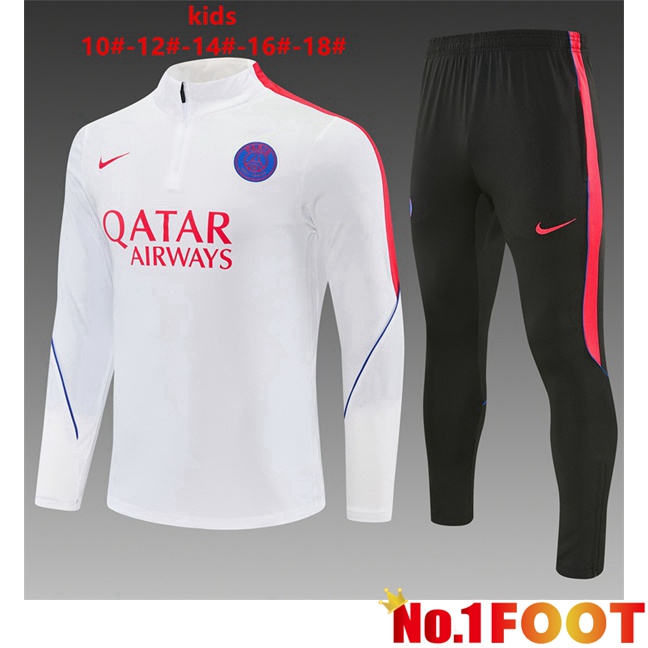 Paris PSG Kids kit Training Tracksuit White 2026/2027