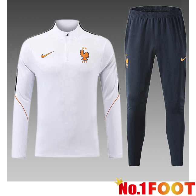 France Kids kit Training Tracksuit White 2026/2027