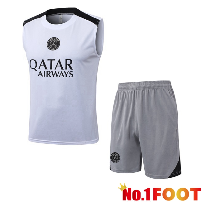 Paris PSG Gilet Soccer + Shorts White 2026/2027
