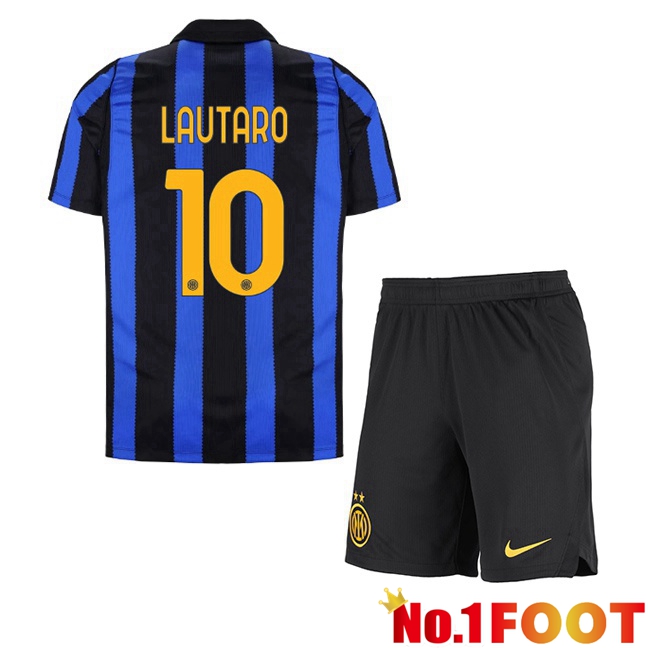 Inter Milan (LAUTARO 10) Kids Home Soccer Jersey Blue Black 2026/2027
