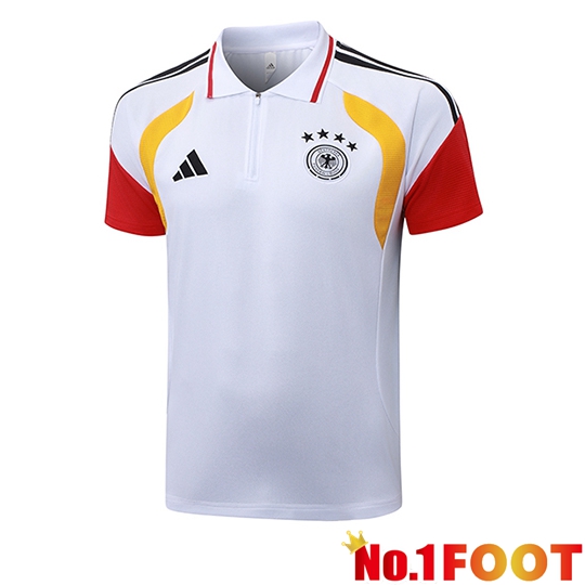 Germany Soccer Polo White/Red/Yellow 2026/2027