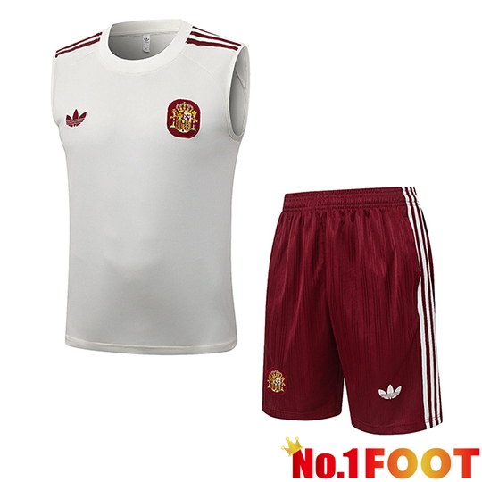 Spain kit Soccer Vests Beige/Red 2026/2027