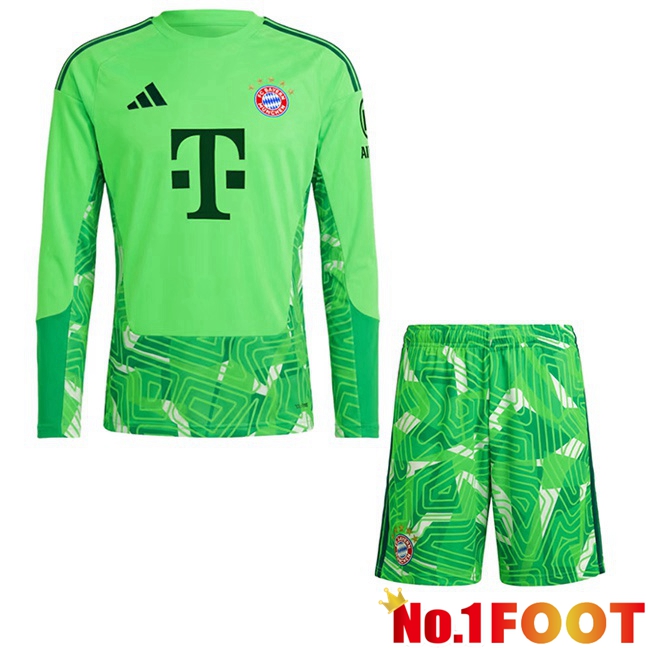 Bayern Munich Kids Goalkeeper Soccer Jersey Long sleeve Green 2026/2027