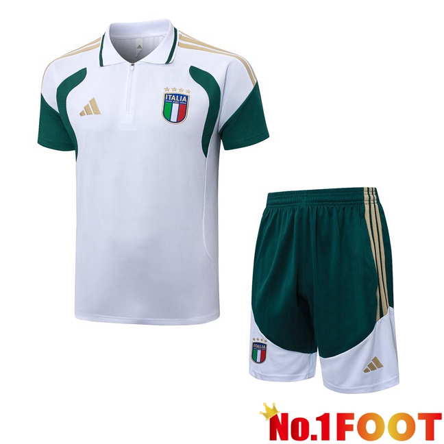Italy Soccer Polo + Shorts White 2026/2027